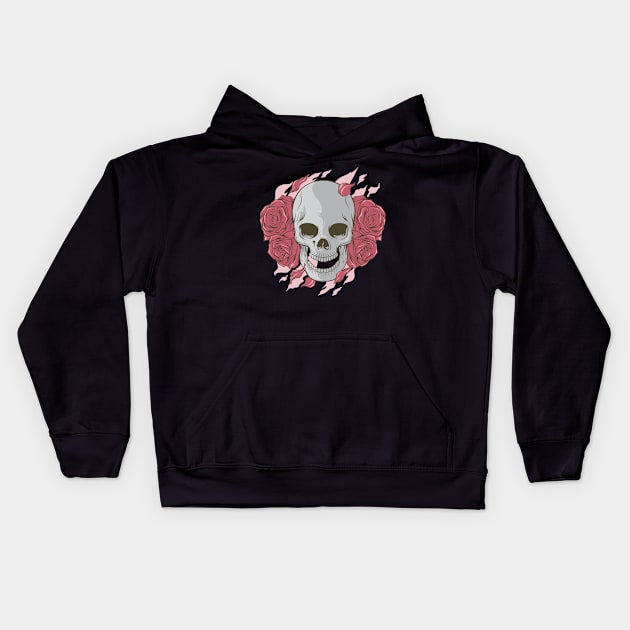 Love Skull Halloween Kids Hoodie by attire zone